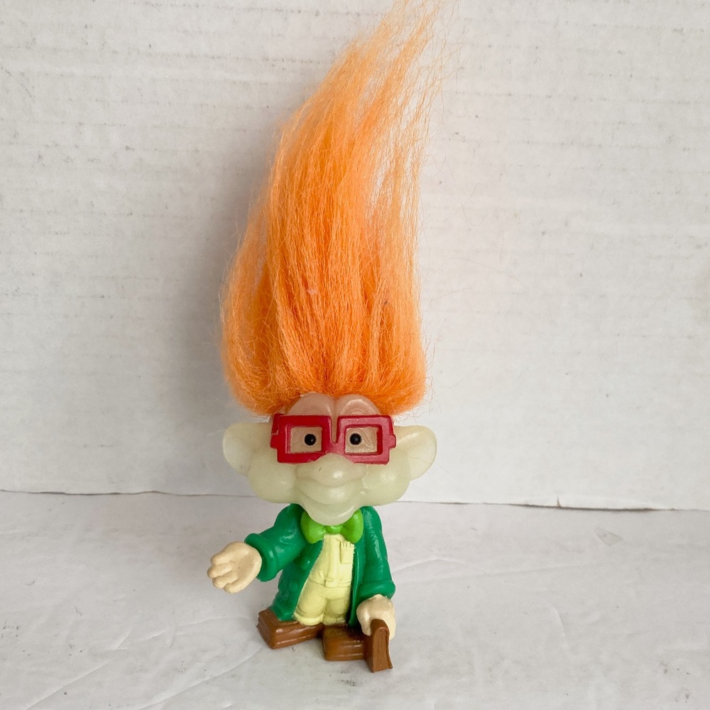 Vintage 1993 Burger King Kids Club IQ Troll Doll Glow In Dark